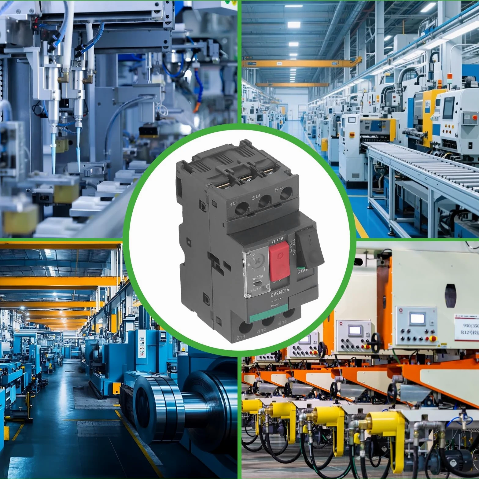 Disyuntor Magnético Térmico del Motor para Protección del Motor AC690V, Funcionamiento Estable y Seguro para Uso Industrial (GV2-ME14 6-10A)