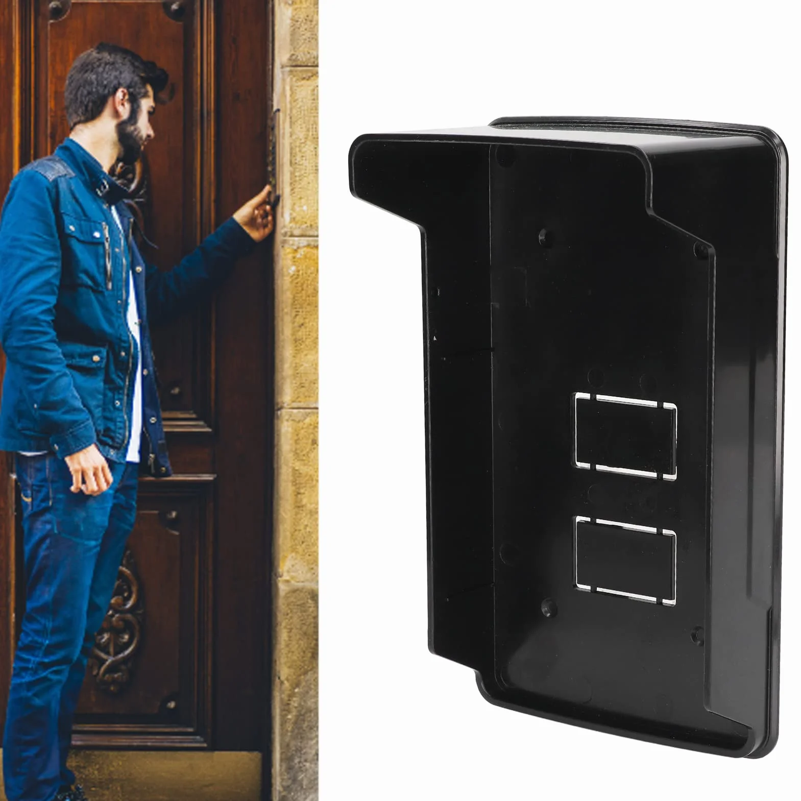 Timbre Cubierta de Lluvia Acrílico Resistente a la Intemperie Teclado Controlador de Acceso Protector Protector de Carcasa para el Hogar Timbre Inalámbrico Video Timbre Cerradura de Puerta