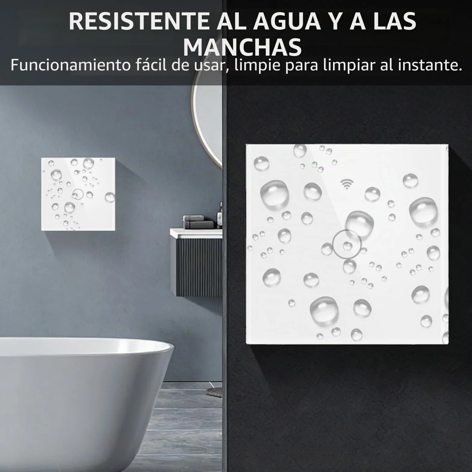 Interruptor Inteligente WIFI 1 Gang Táctil Vidrio Pared Compatible con Alexa Tuya Smart Life