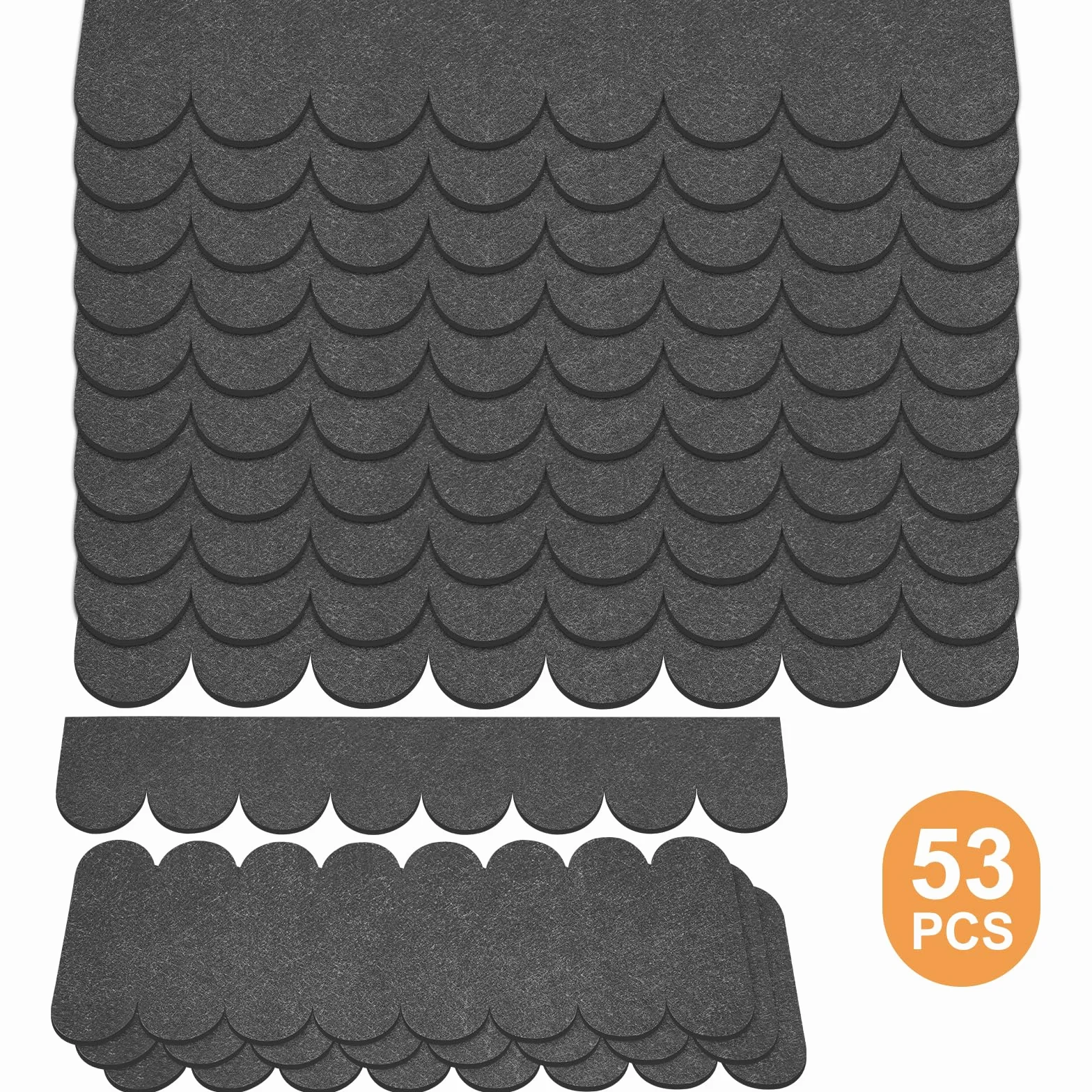 Tejas Bituminosas Autoadhesivas 53 Piezas, Impermeables Tejas de Fieltro para Techos de Casas de Pájaros, Casetas de Jardín, Gris 30x5 cm/30x11 cm