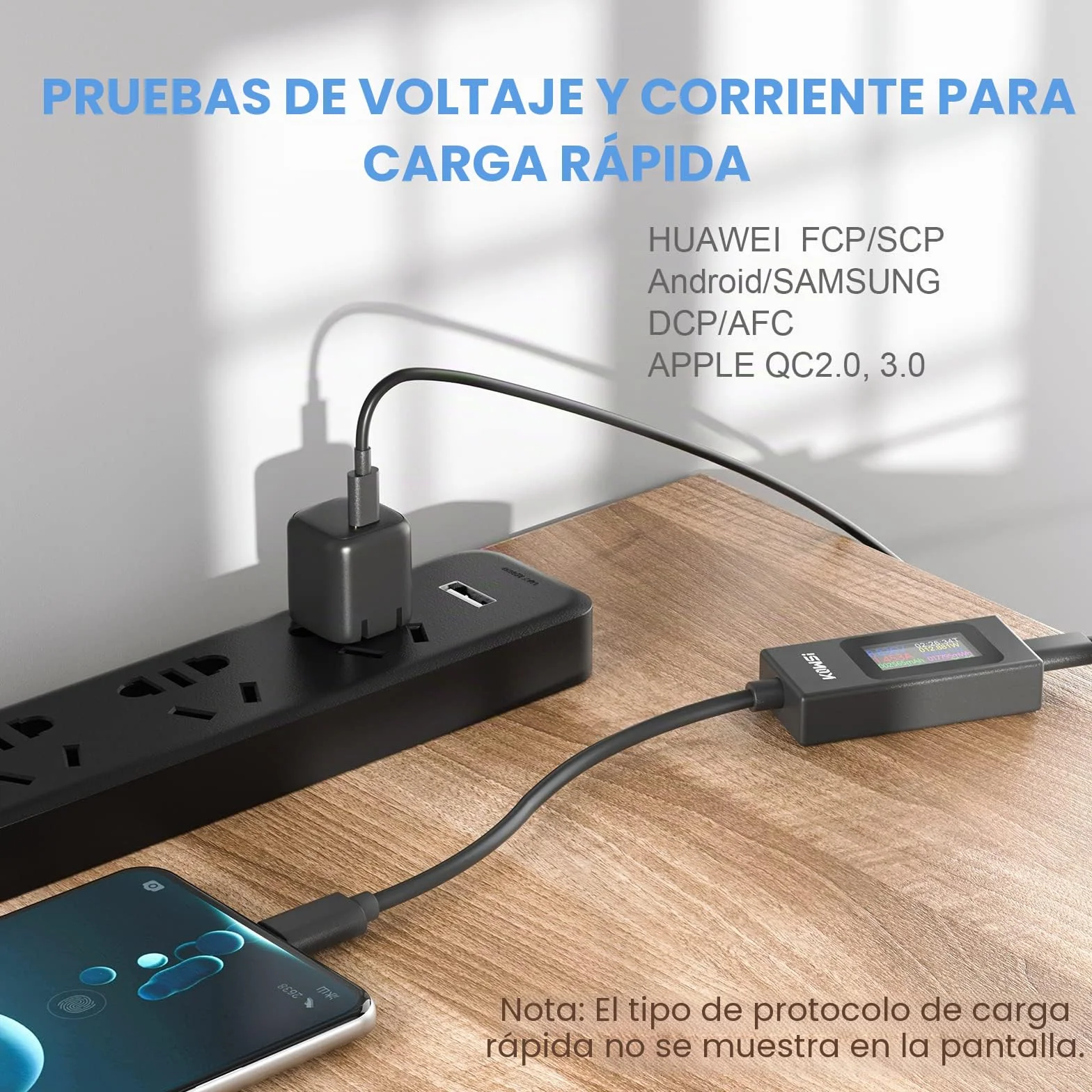 YOJOCK USB C Tester Medidor de Potencia 4-30V 0-6.5A Medidor de Voltaje y Corriente, Capacidad USB, Temperatura de Trabajo Amperímetro Voltímetro Banco de energía Cargador Detector