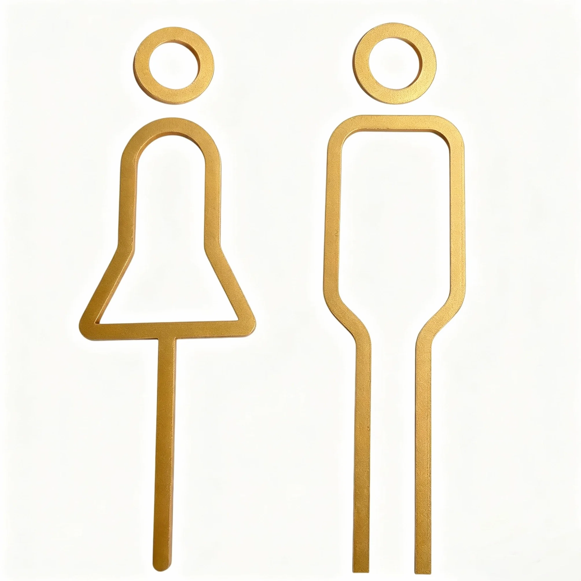Nivofu Carteles de Baño Adhesivos Dorados, Señalización WC Hombre y Mujer en Acrílico Premium, Placa para Puerta de Aseo, Diseño Moderno para Oficina, Hotel y Restaurante, Fácil Instalación