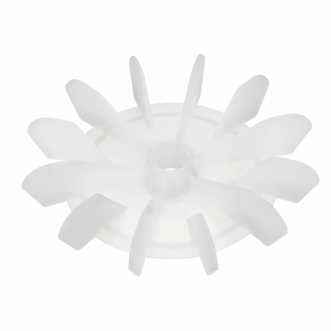sourcing map Aspa del Ventilador del Motor 120 mm x 15 mm Diámetro Interior en Forma de D Plástico de Ingeniería Blanco con 12 Paletas