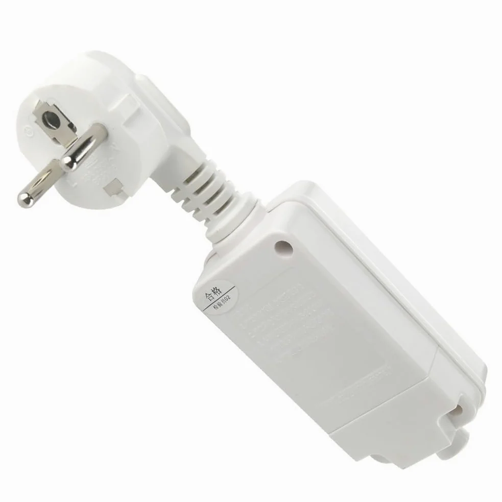 Adaptador de Enchufe de Seguridad con Protección Fugas RCD, 16 A, 220 V, 240 V, Enchufe Europeo, GFCI, Disyuntor Doméstico, Interruptor de Disparo.