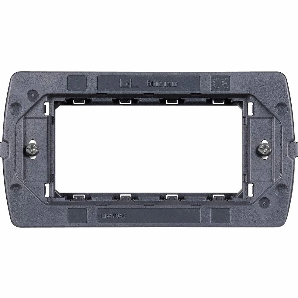 Bticino SLN4704CF - Soporte Livinglight Air con 4 módulos, Antracita