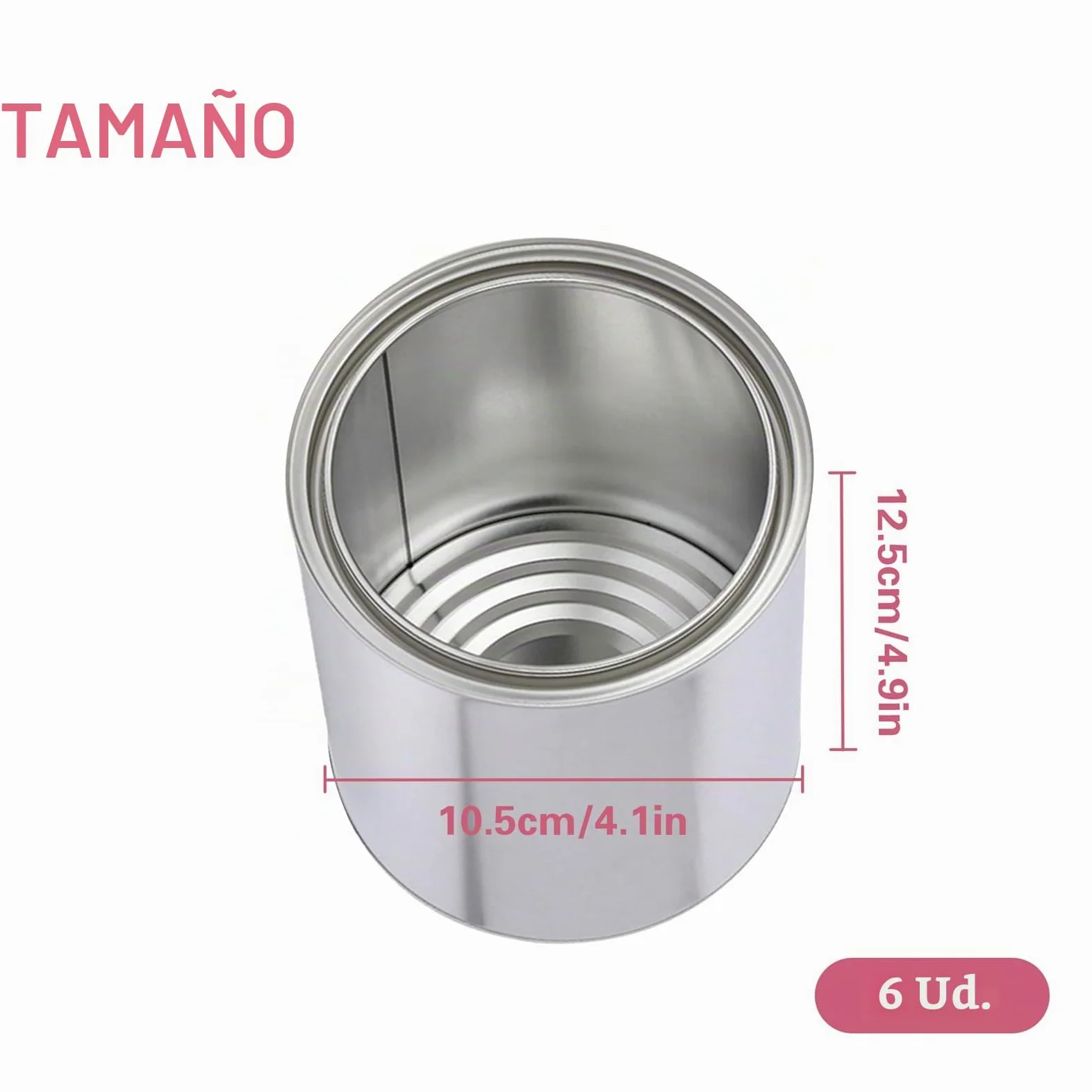 6 latas de metal vacías con tapa a presión, 1000 ml, lata de color, latas de conservas, recipientes de pintura para el hogar y la oficina