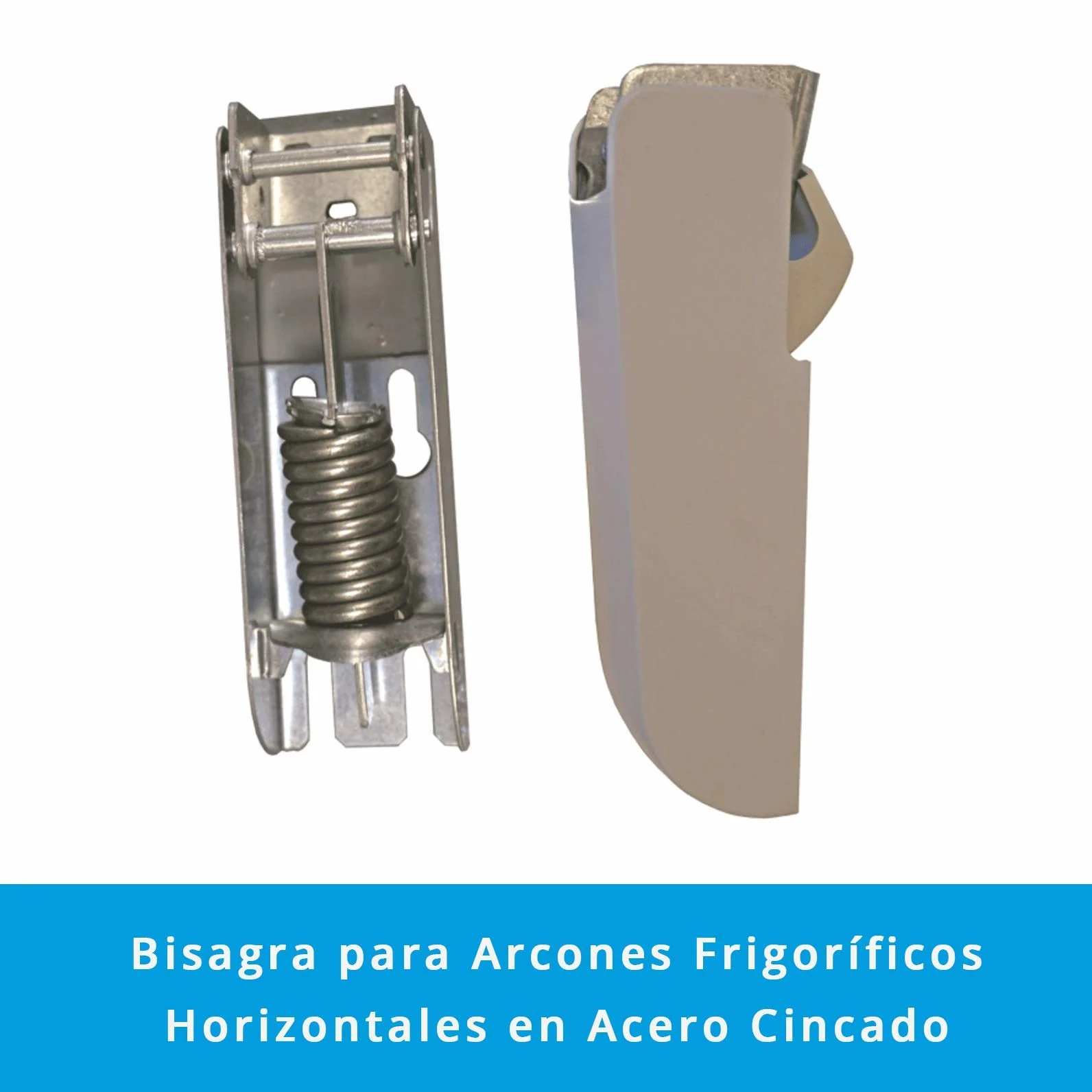 Bisagras con Muelle de 4,5 mm en Acero Cincado para Puerta tipo Arcón o Cofre Congelados Pack 2