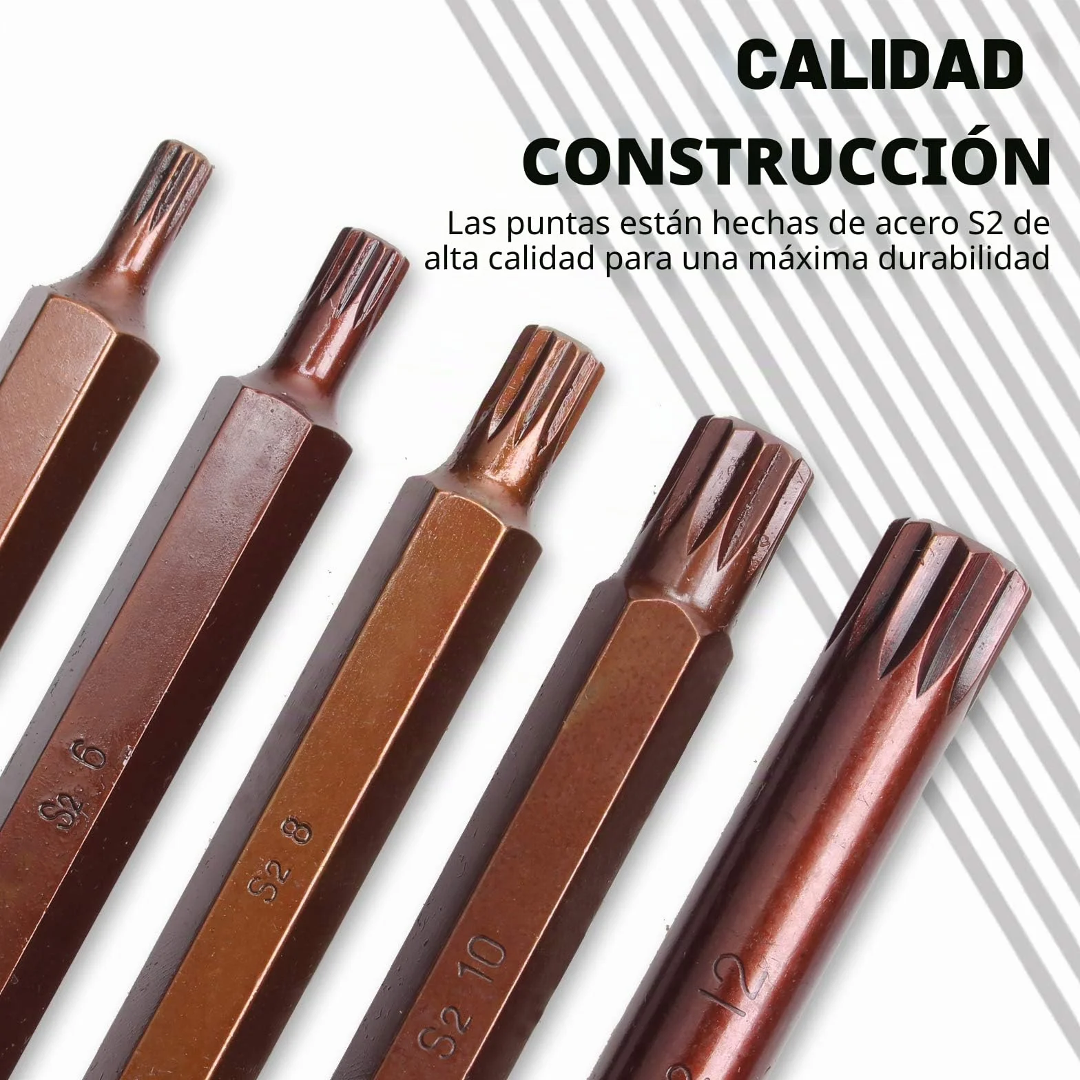 CCLIFE 40 piezas Juego de Puntas Torx XZN Puntas de Vaso Puntas Hexagonal S2 puntas T20-T55 M5-M12 H4-H12