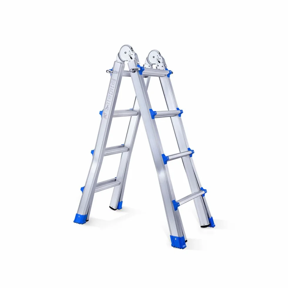 TREPPE Escalera Articulada Plegable Telescópica Multifunción Aluminio 4x4 Escalones 3,98m