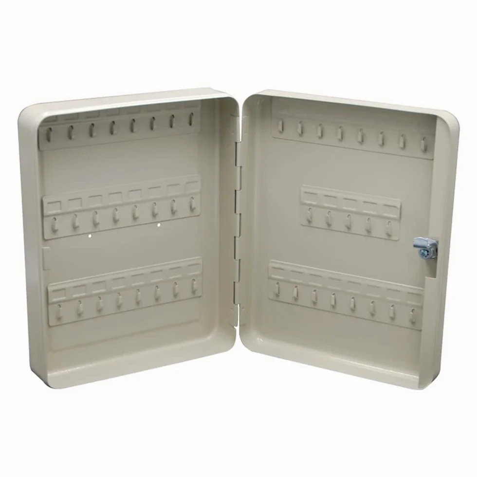 MICEL - 13380 - Armario para almacenaje de llaves, Para colgar en la Pared, Capacidad de 45 llaves, Color gris y beige, 240 x 300 x 75 mm