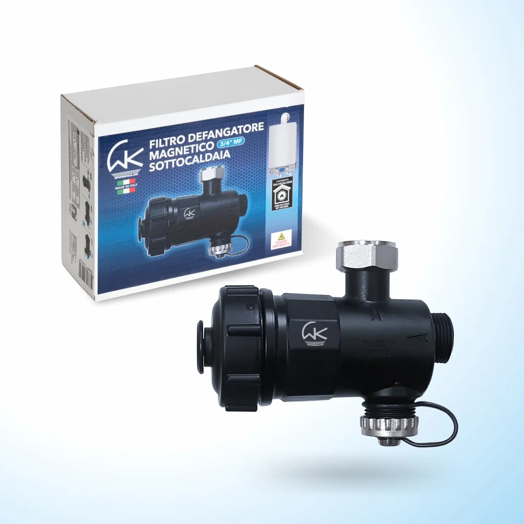 WK - Filtro desatascador magnético para caldera, útil para filtración de agua, protege el sistema térmico de las impurezas