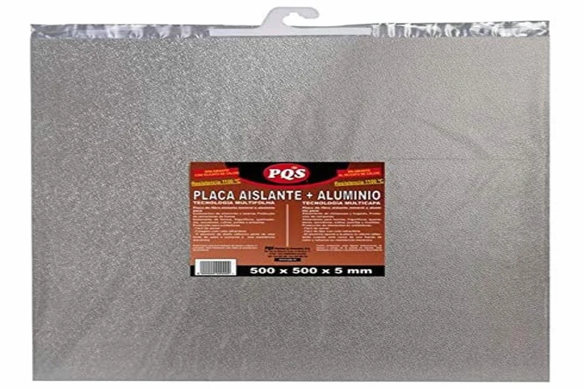 PQS - Placa Aislante de Fibra Mineral 50 x 50 cm - Resistente a Altas Temperaturas hasta 1100ºC - Sin Amianto - Protección para Chimeneas, Fogones y Campanas