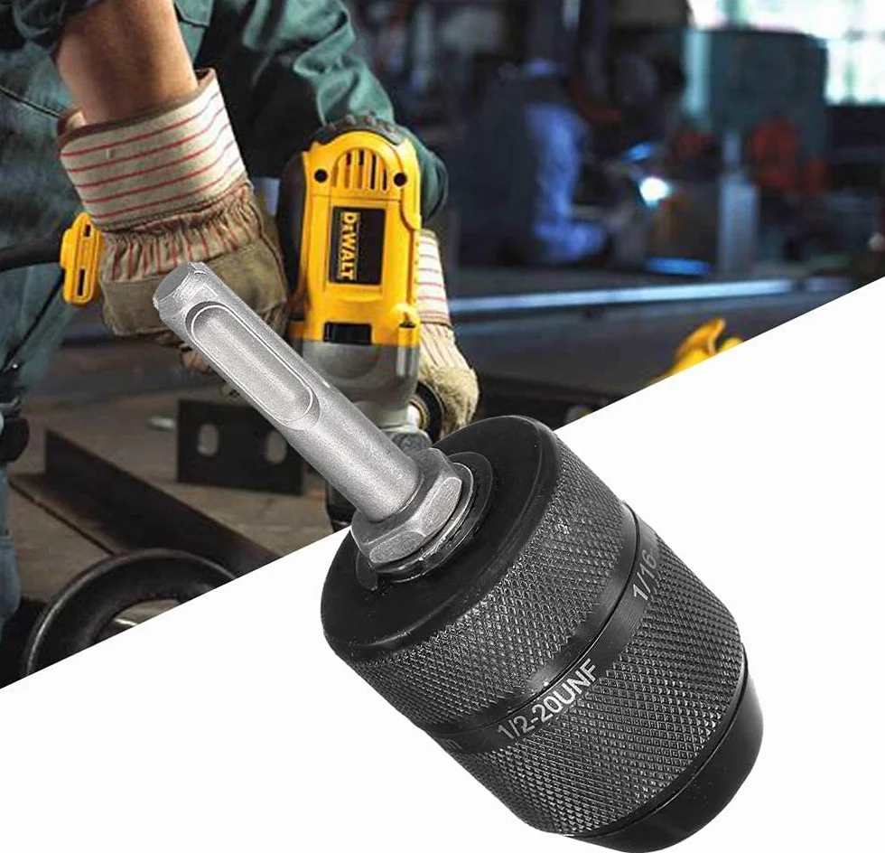 Heavy Duty Profesional 1/2-20UNF 13mm portabrocas sin llave con adaptador SDS hardware herramienta