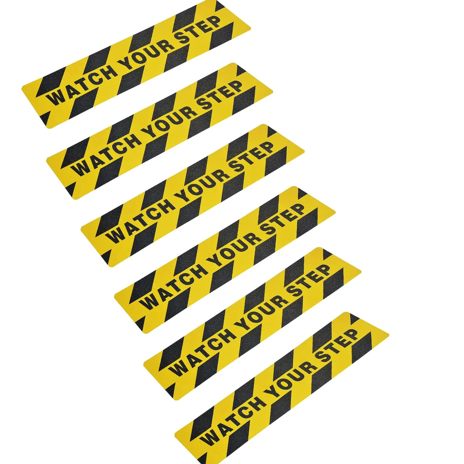 6 x 24 pulgadas, cinta adhesiva antideslizante para piso de Watch Your Step para el lugar de trabajo, seguridad en el hogar, piso húmedo, precaución (6 x 24 pulgadas)