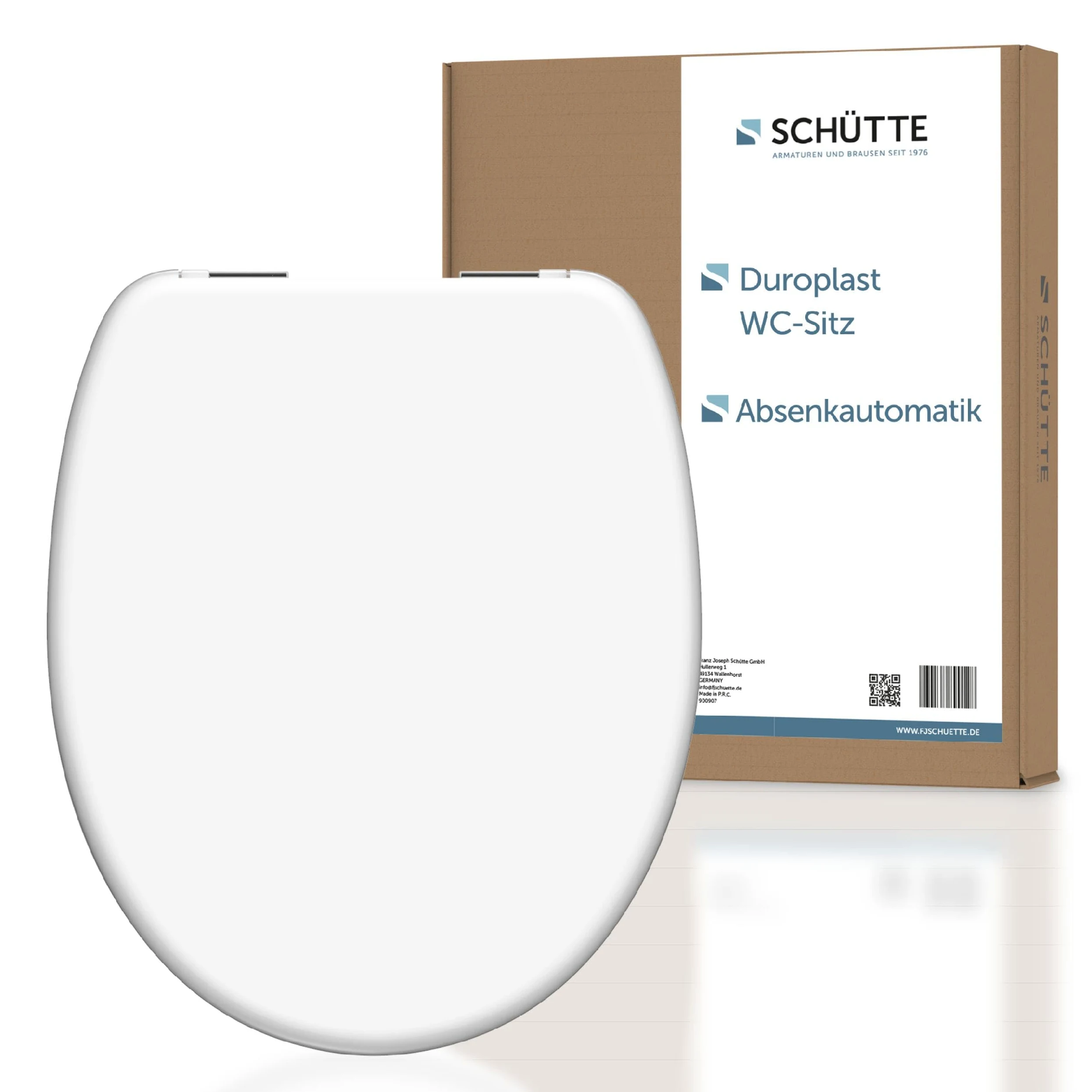 SCHÜTTE - Asiento de inodoro con suave cierre metálico, inodoro lid Made of Shatterproof Duroplast, Innovative DIY Assembly, Toilet Lid and Seat Maximum Load 150 kg, blanco
