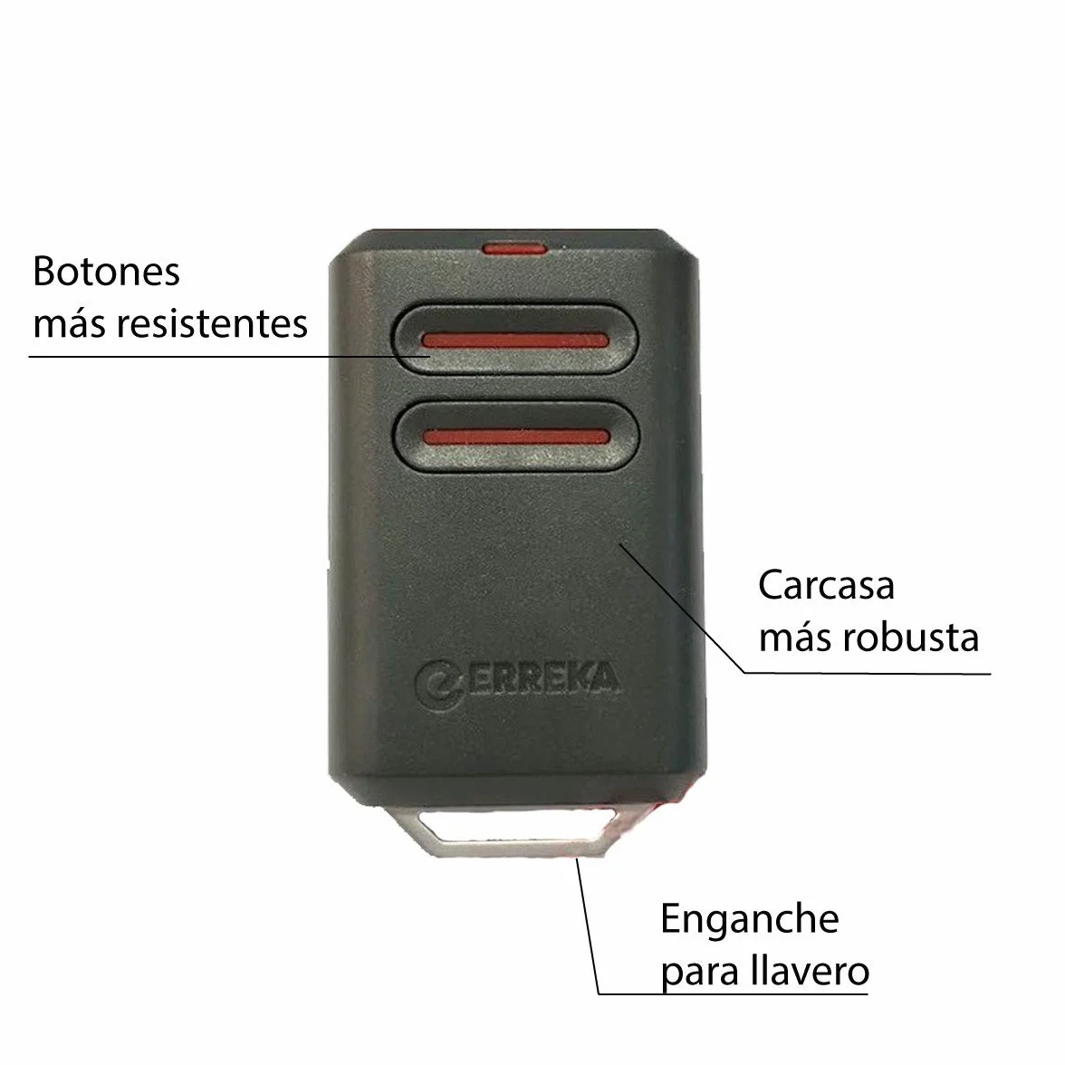 ERREKA KUMA KU02 Mando De Garaje De 2 Botones Canales 433 MHz Compatible Con Erreka Luna Y Reson Nuevo Modelo Más Resistente