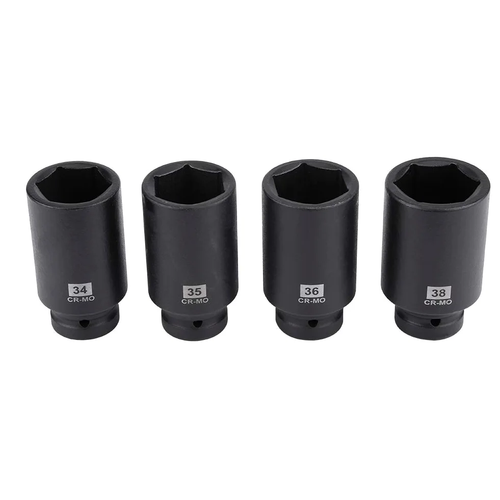 Juego de Dados de Impacto 1/2", 9 Piezas, 29mm a 38mm, Incluye 29mm 30mm 31mm 32mm 33mm 34mm 35mm 36mm 38mm