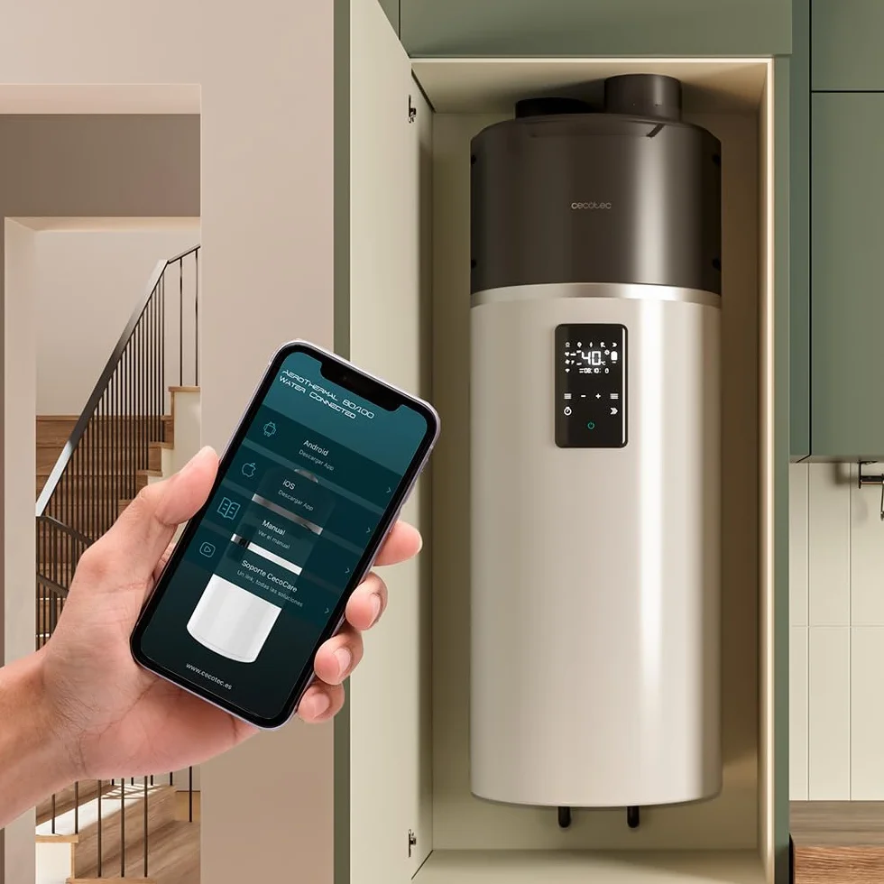Cecotec Termo Aerotermia 100L Calentador Agua AeroThermal 100 Water Connected R290 75ºC
