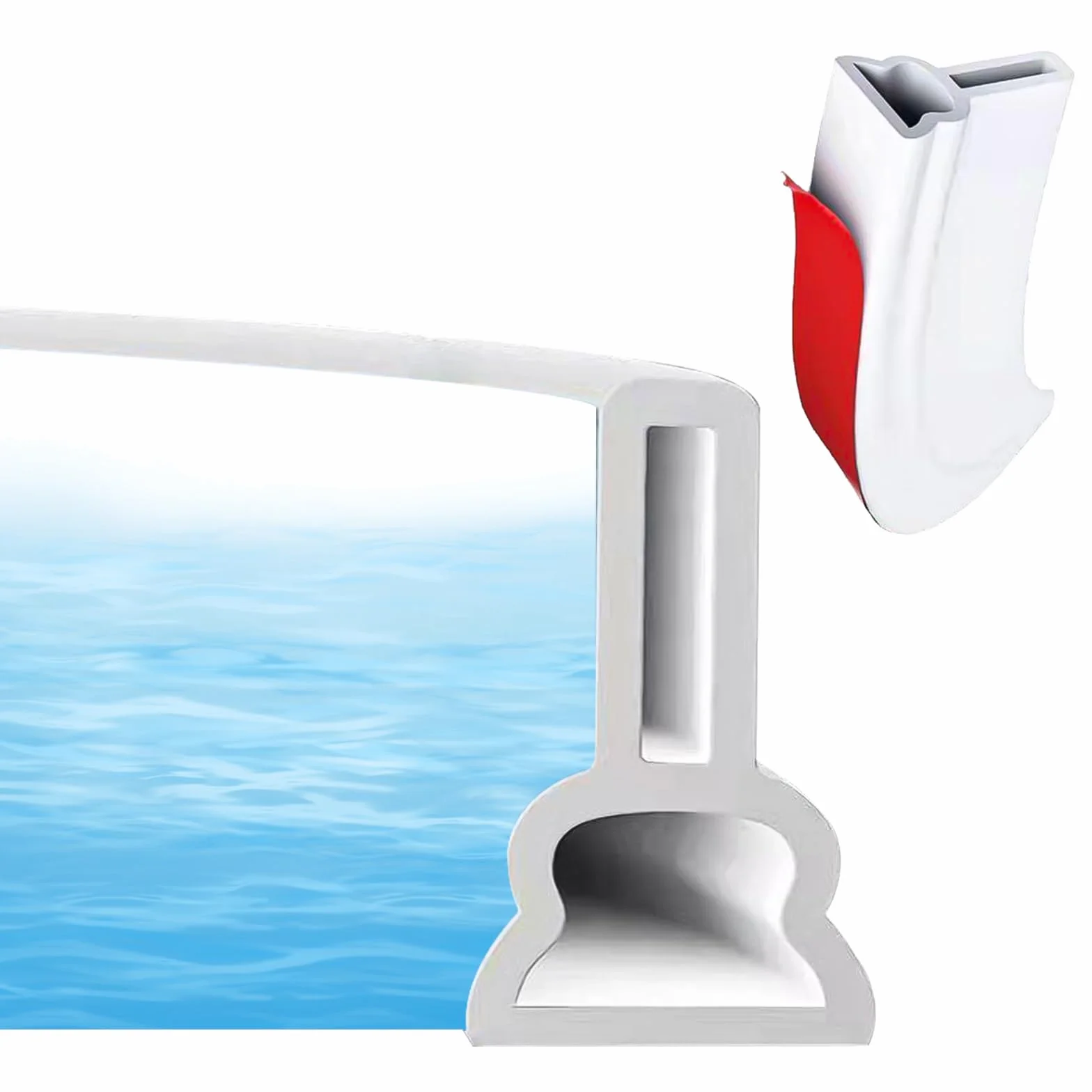 2M Barrera de Agua para Ducha, Barrera Ducha Que no Salga Agua, Tira Protectora Borde TPE Adhesiva, Umbral de Ducha, Tira de Umbral de Aautoadhesivo para Separación en Seco y Húmedo (TPE)