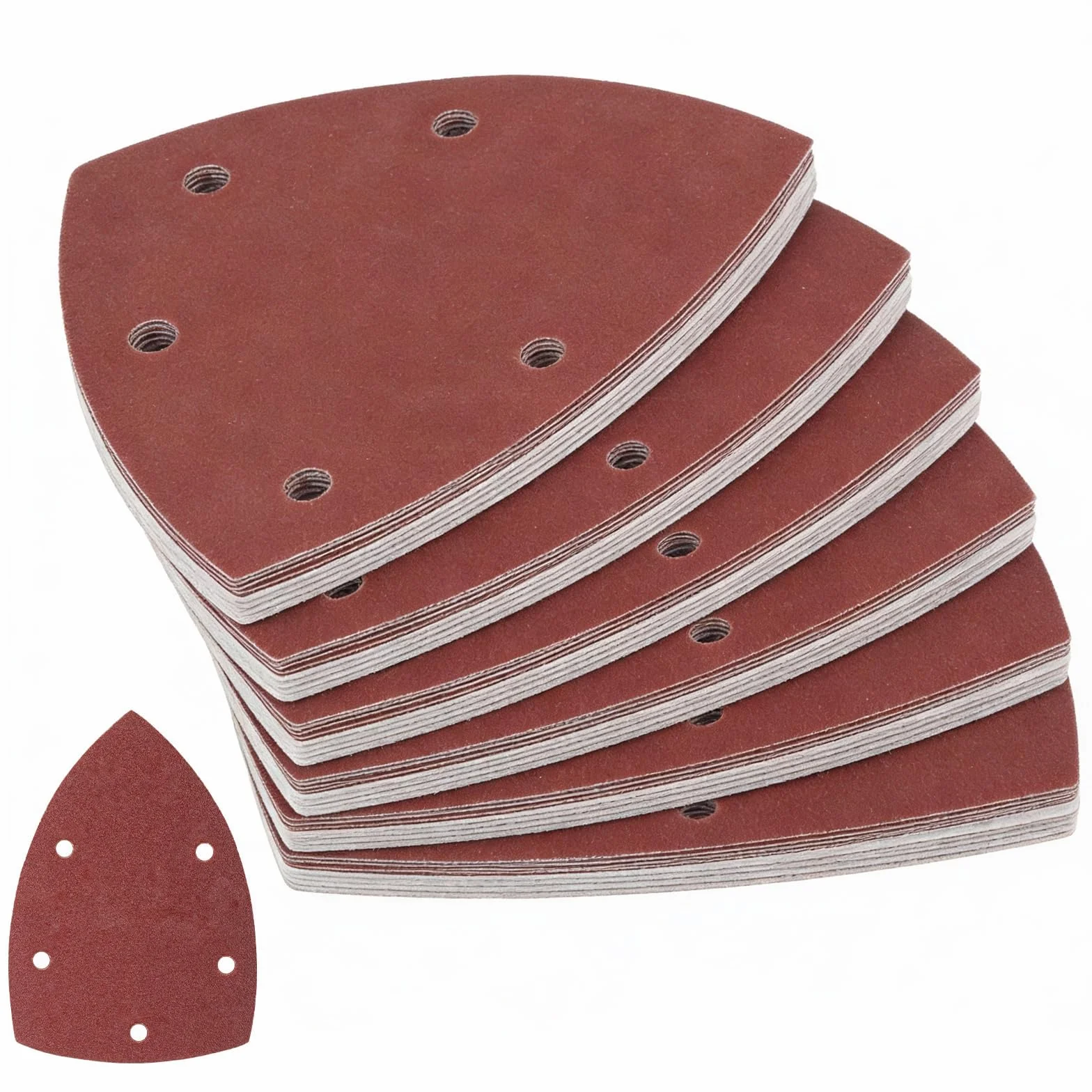 60 PcsPapel de Lijas para lijadora eléctrica, Grano 120 Papel Lija Madera, Almohadillas de Lijado Multiherramienta, Papel de lijas Triangulares para madera, metal y plástico