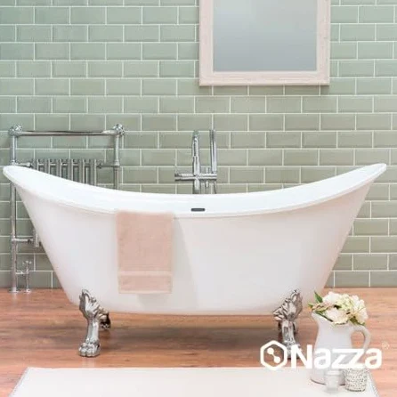 Nazza Esmalte para Bañera de Dos Componentes - Pintura para Bañeras y Sanitarios de color Blanco en 1L - Kit de Reparación de Bañera 800ml+200ml (A+B) - Acabado Brillante