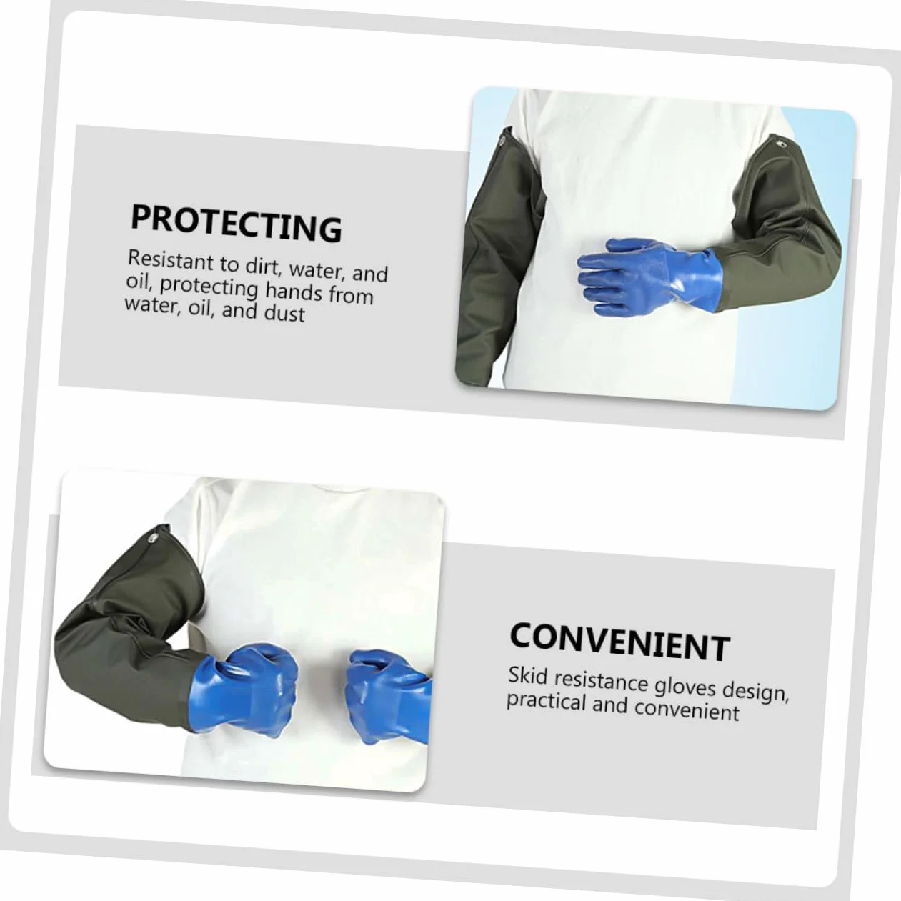 Sewroro Guantes de Goma Resistentes al Aceite y Ácidos con Recubrimiento PVC Antideslizante Extra Gruesos y Largos para Limpieza Industrial y Uso Seguro Trabajo Químico y Lavado de Platos