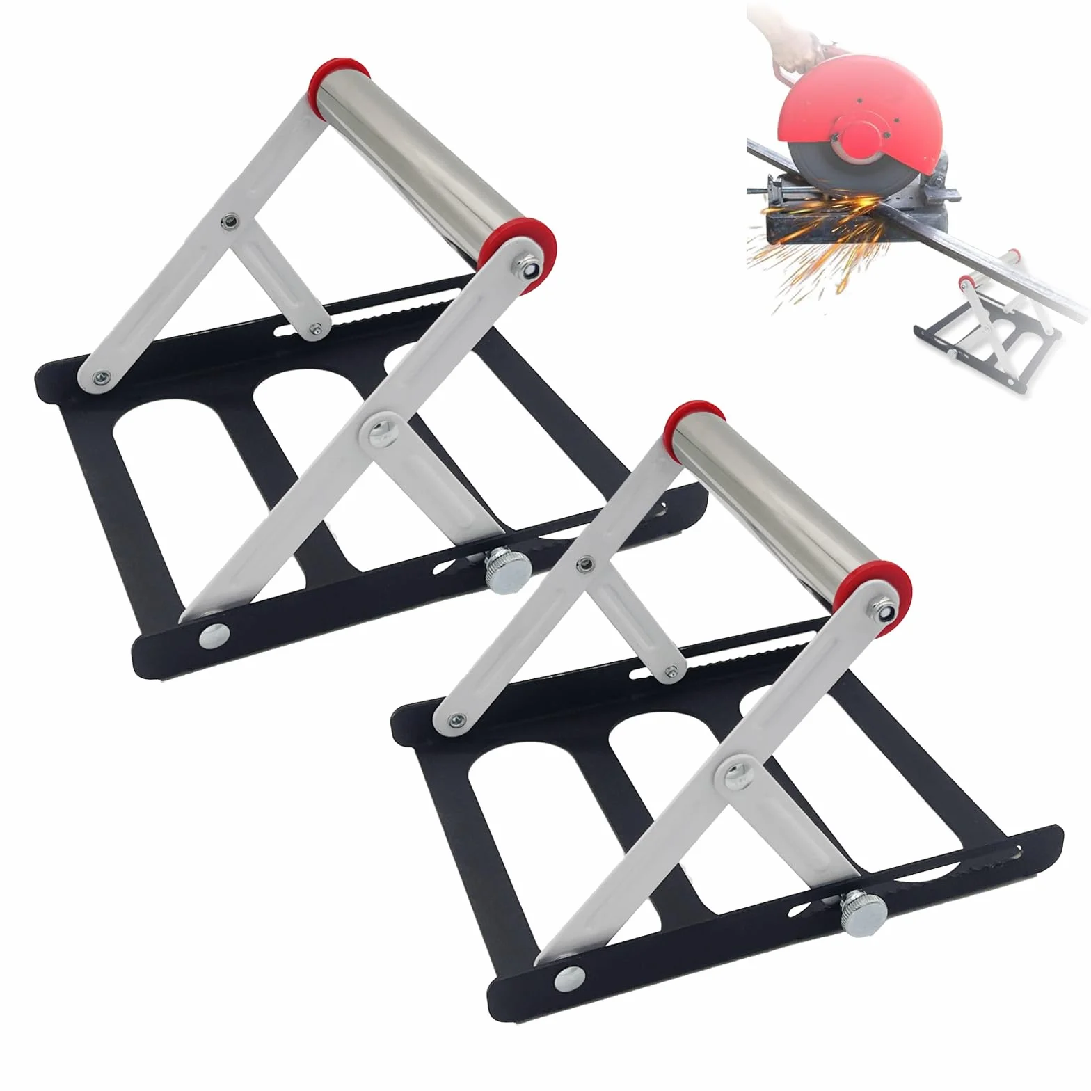 Marco de soporte ajustable para cortadoras, 2 piezas, dentado, para máquinas de corte, soporte de sierra de mesa, soporte de trabajo para máquina de corte