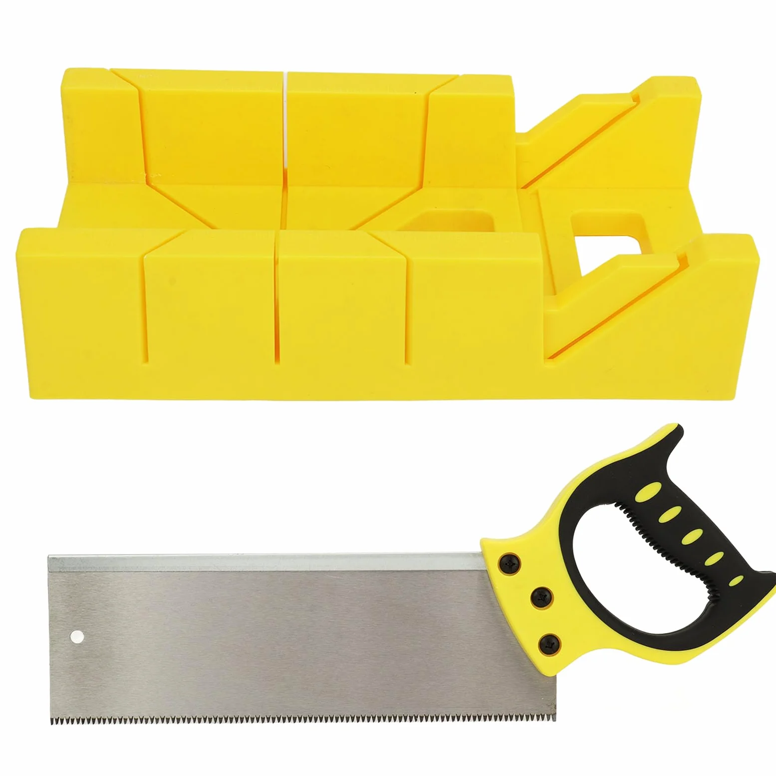 Sierra Ingletadora Multiángulo con Portátil y Ranuras Angulares para un Corte Preciso Caja de Ingletes de Plástico de 12 Pulgadas Ideal para Proyectos de Bricolaje