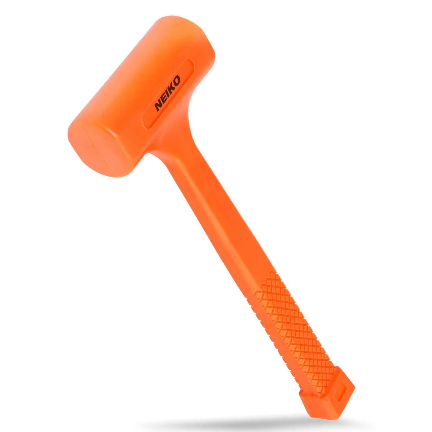 Neiko 02846A - Martillo de soplado muerto de 1 libra, color naranja neón I moldeado unibody | Agarre a cuadros | Resistente a chispas y rebote
