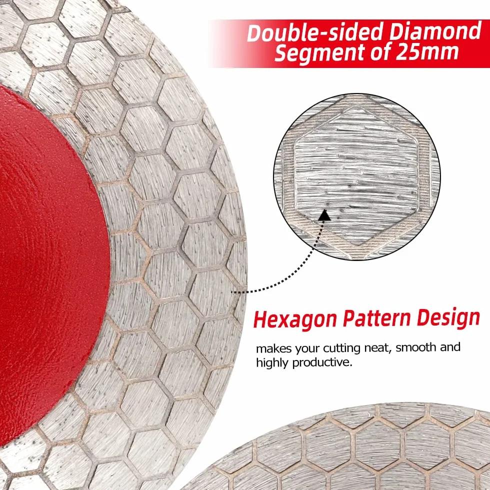 DT-DIATOOL Disco de diamante para cortar azulejos 125mm para esmerilar cantos de porcelana cerámica mármol gres artificial