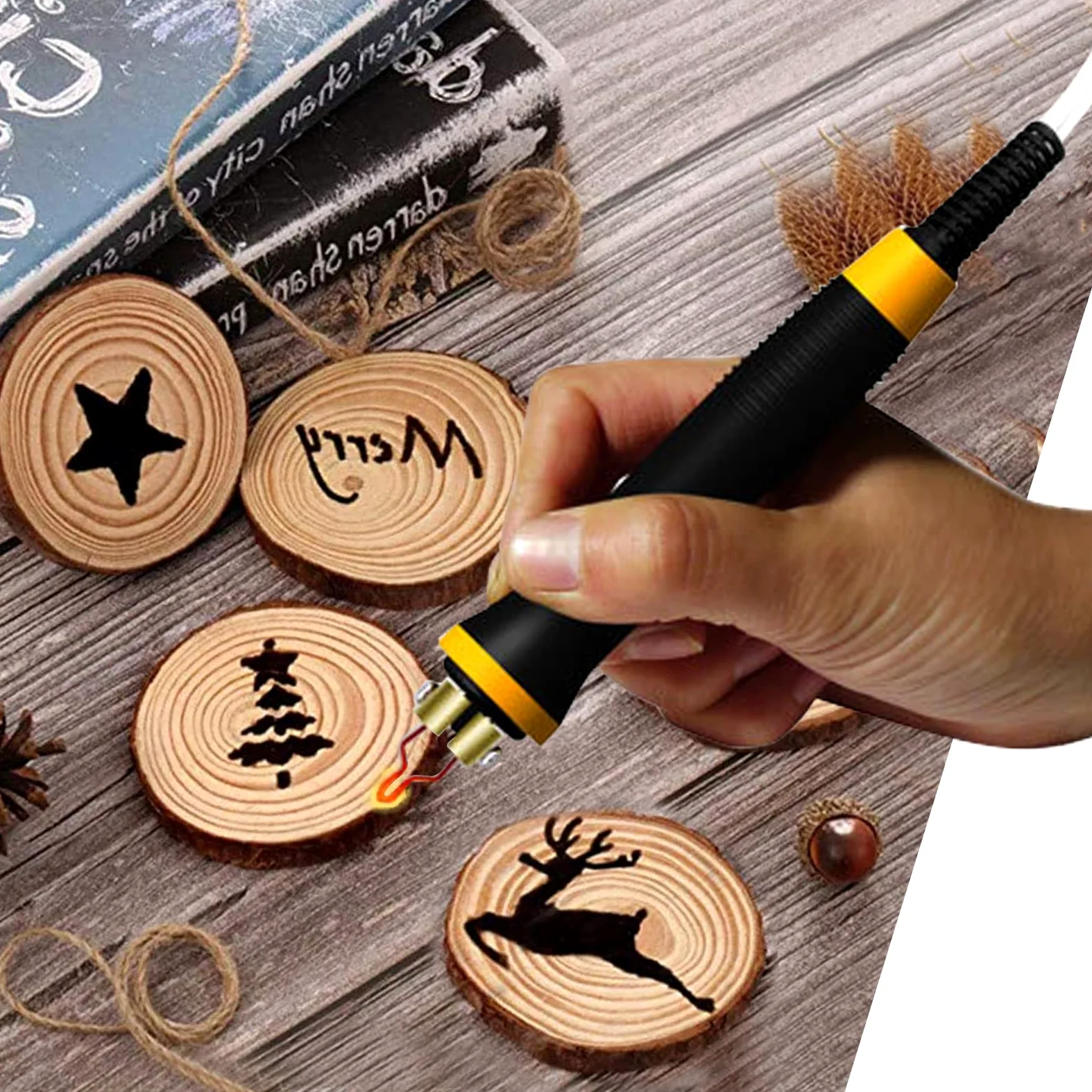 WANGCL Kit de Pluma de pirograbado, Kit de Quema de Madera, Control de Temperatura Digital, Soporte de Host, Pluma de Quema de Madera, conmutación Libre, artesanía DIY