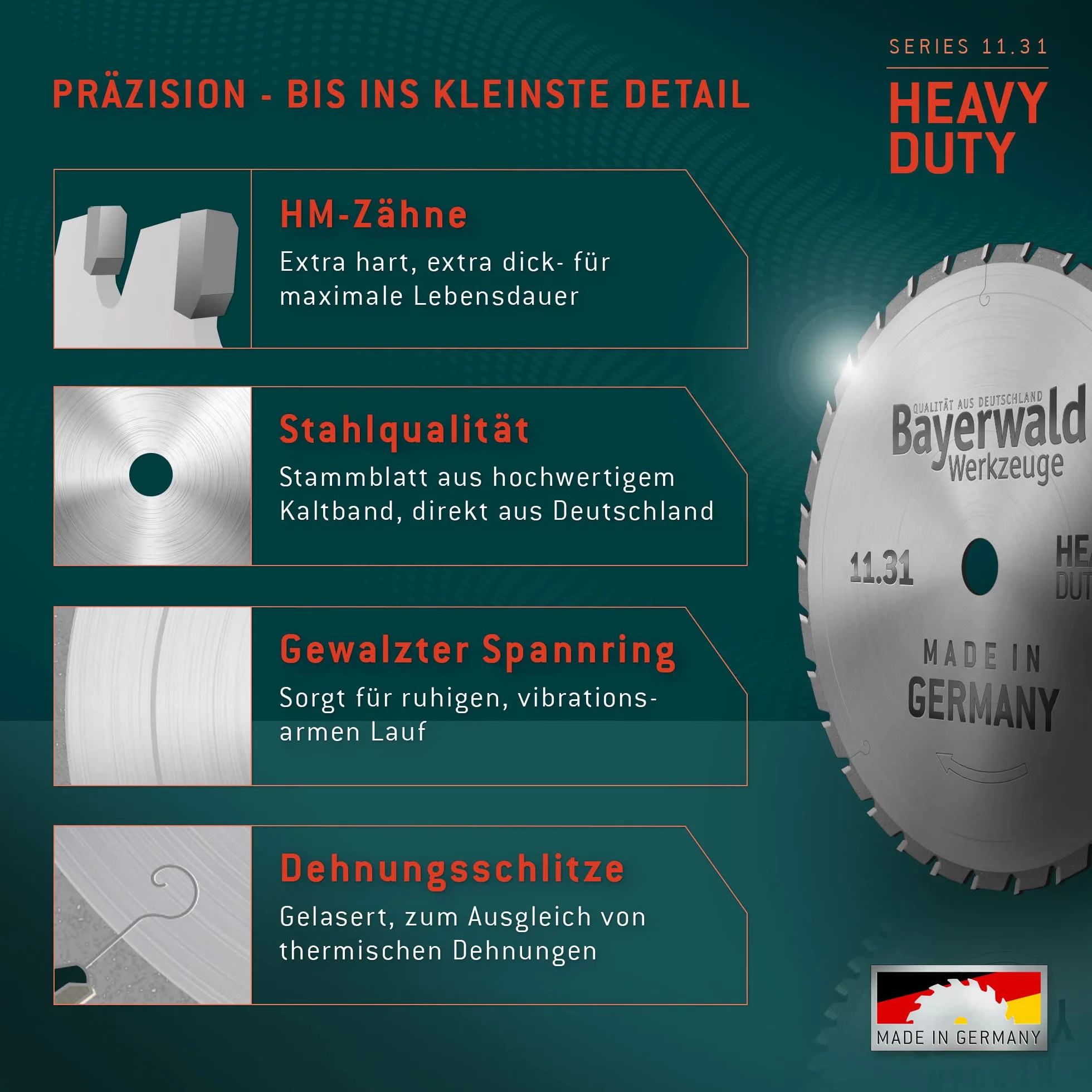 Bayer Bosque – Hm – Hoja de sierra circular (210 mm de diámetro x 3,2 mm x 30 mm, dentado plano con fase (14 dientes) | orificios: 2/7/42 |nagelfest para uso en obras extremas