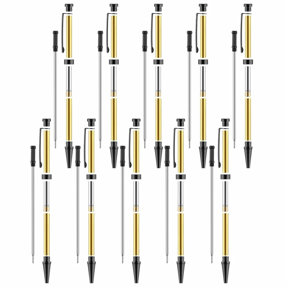 Kit de 10 bolígrafos para torneado de madera de 7 mm, kit de giro delgado con suministros de torneado de torno de repuesto, color negro