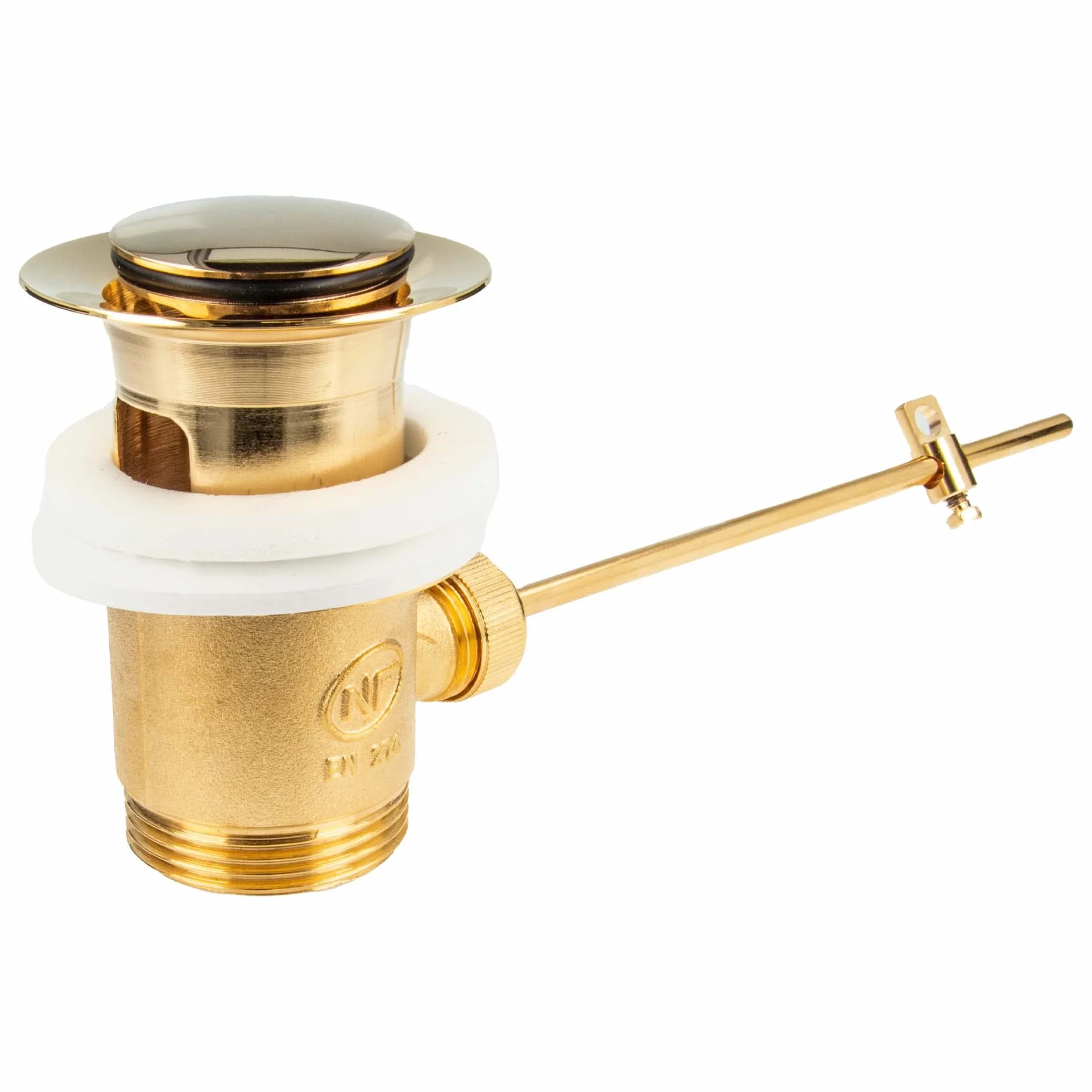 Tecuro Juego de desagüe excéntrico dorado para lavabo