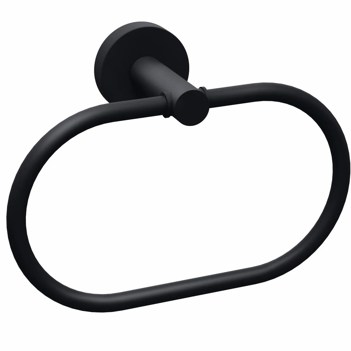 tesa Anilla de Toallas Moon Black Negro Mate autoadhesiva 53 mm x 184 mm x 130 mm