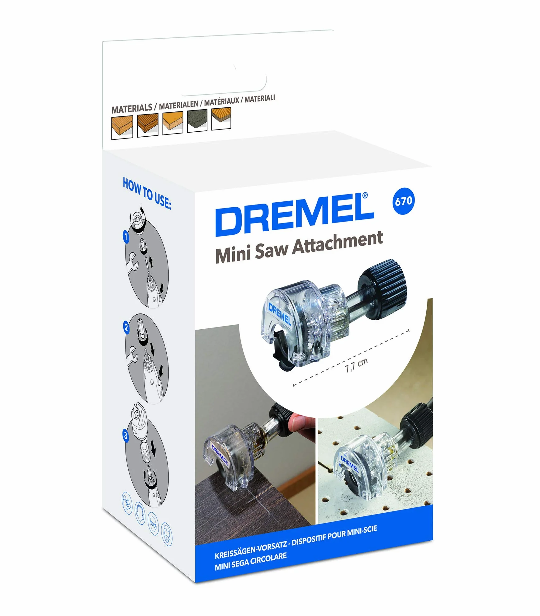 Dremel Minisierra Circular, Complemento Herramienta Rotativa para Cortes Finos y Rectos en Madera, Profundidad de Trabajo 6.4 mm, Multicolor