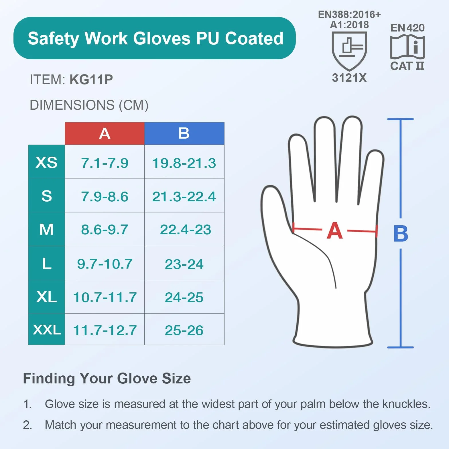 KAYGO 12 pares de guantes de trabajo para hombres y mujeres, guantes de protección recubiertos de PU, agarre antideslizante en palmas y dedos, adecuados para trabajos generales (Morado, S, talla 7)