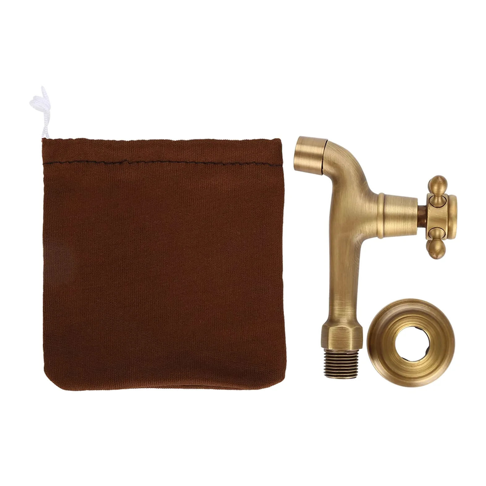 Grifo de latón vintage, Montado en la pared Grifo de latón sólido vintage Cinta de agua fría individual para fregadero de cocina Piscina de fregona(Largo)