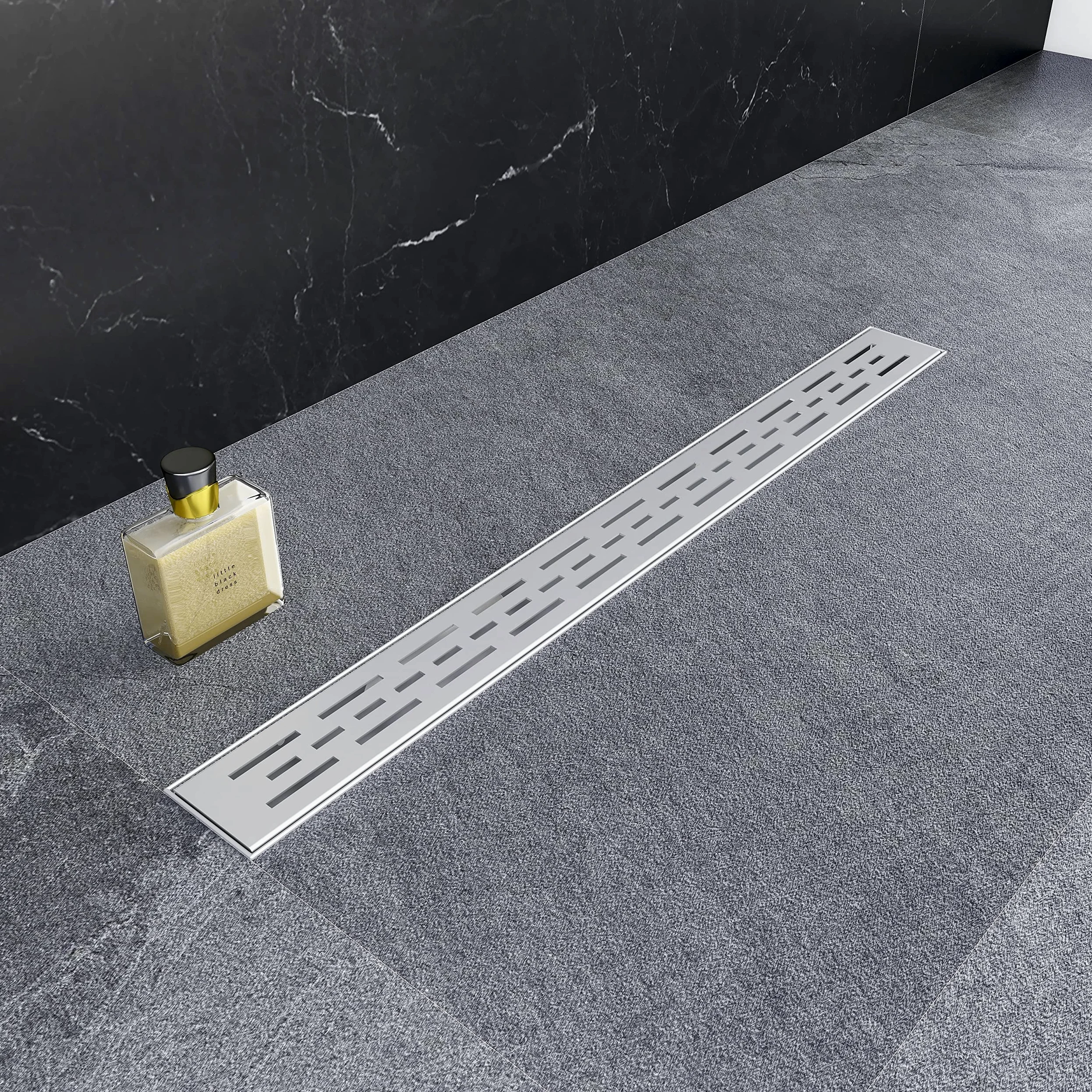 Aica Sanitarios Canaleta de Ducha 100cm Inserto drenaje de acero inoxidable Lineal de Ducha Desagüe de ducha rectangular