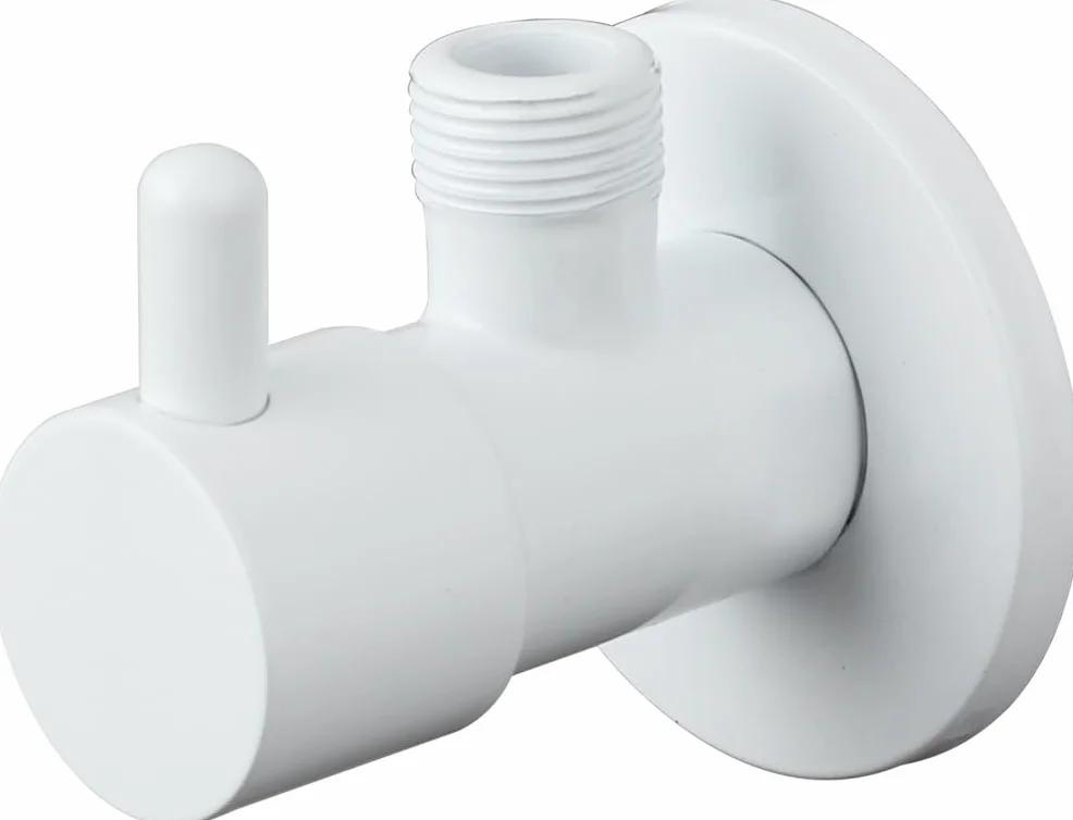 Llave de Escuadra 1/2" x 3/8" Blanca – Válvula Angular para WC y Lavabo – Corte de Agua Pack de 2 – GME