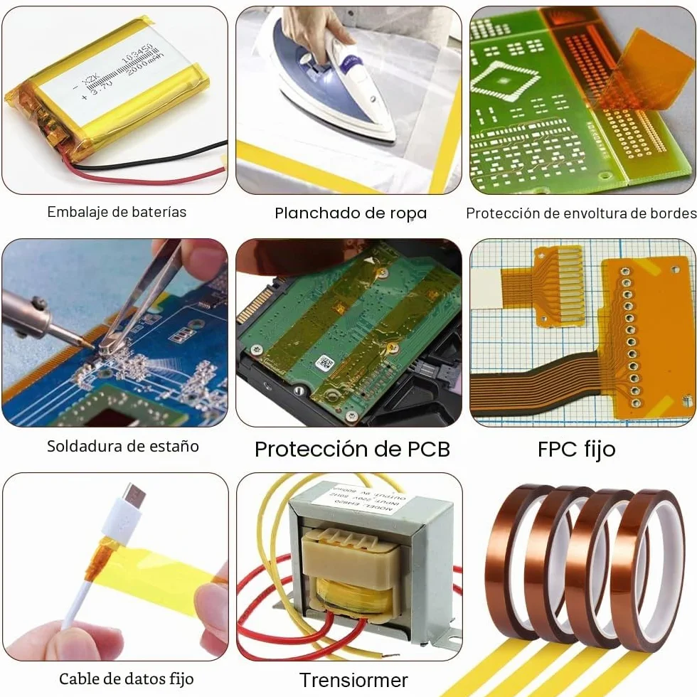 4 Rollos Cinta Termica Sublimacion,12mm x 33m Cinta Adhesiva de Poliimida,3D Cinta de Transferencia Térmica,Cinta Resistentes alta Temperatura al Calor,Para Enmascarar,Soldar,Sublimación (Marrón)