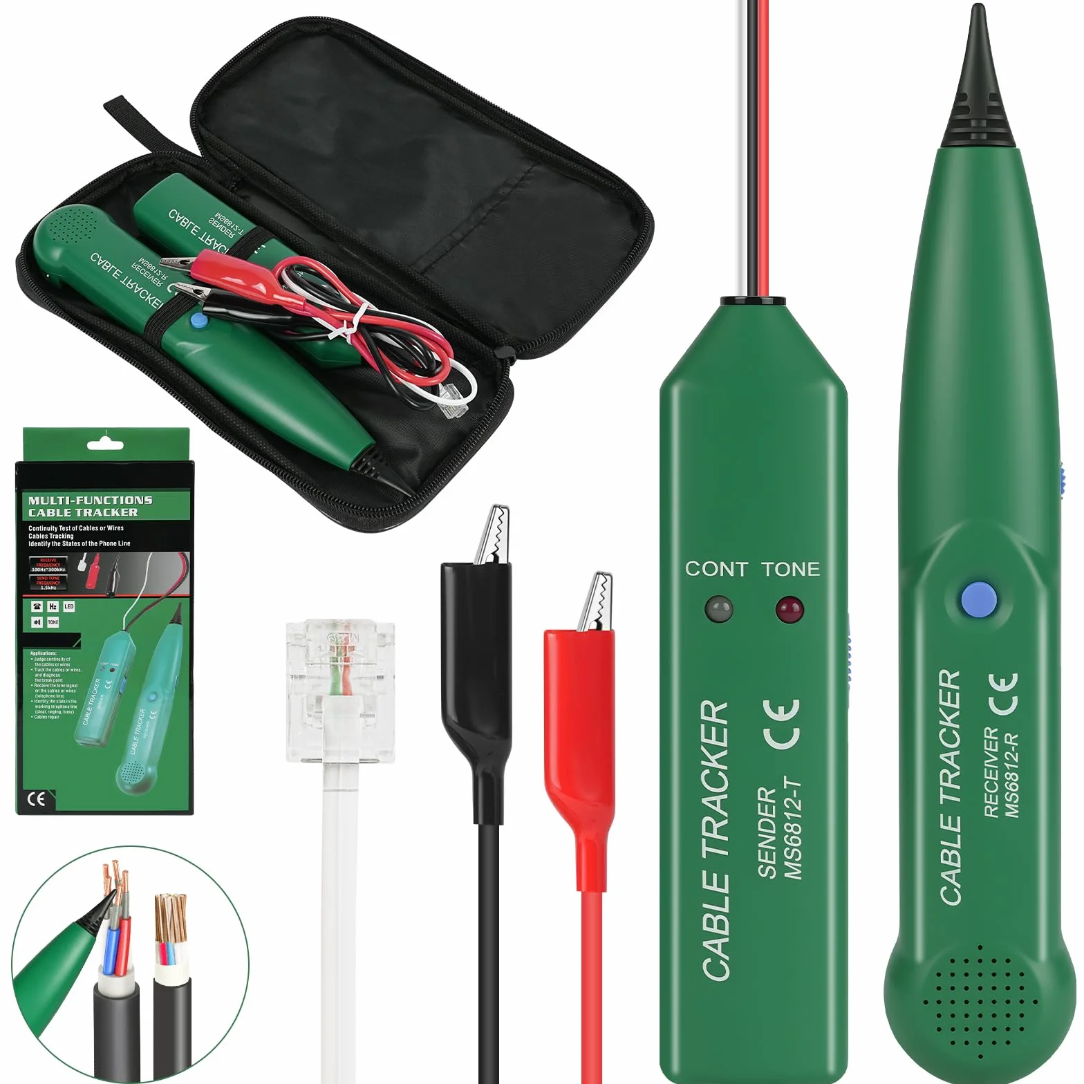Flintronic Probador de Circuitos, Rastreador de Cables Multifunción, Buscador de Líneas y Generador de Tonos