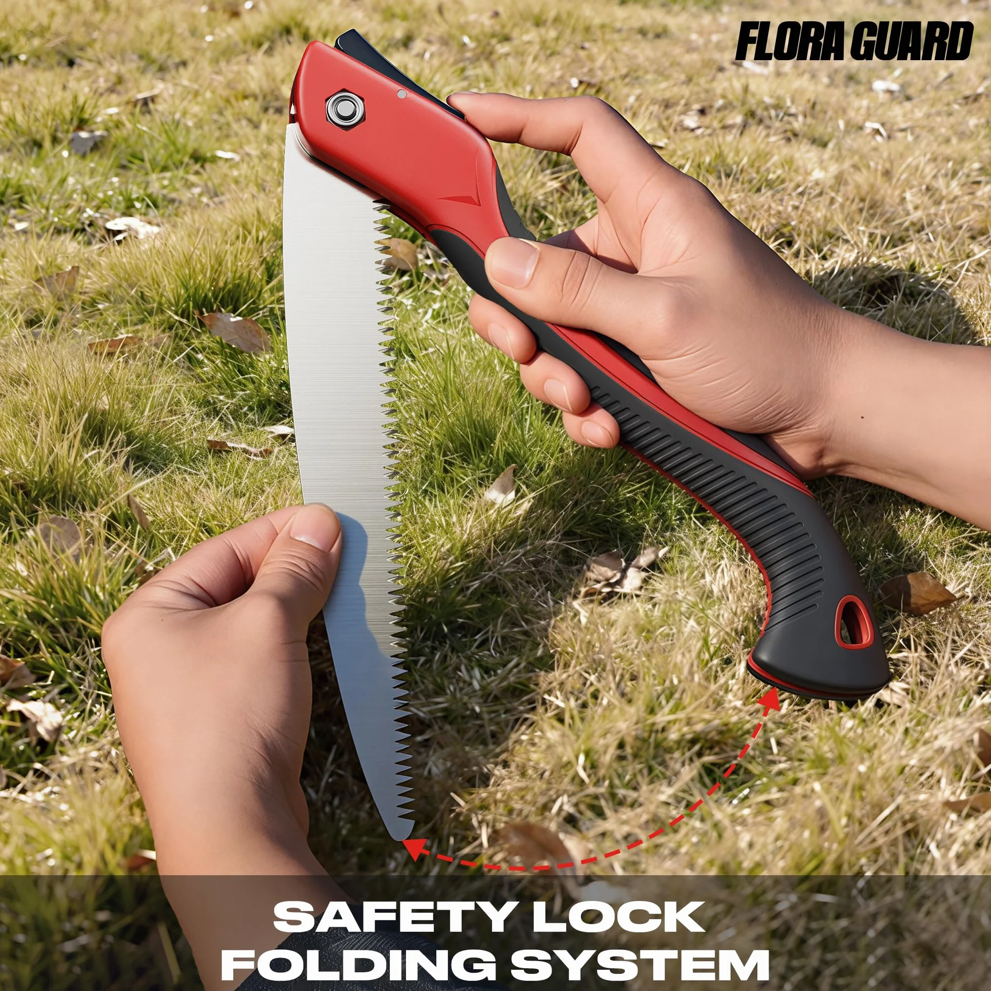 FLORA GUARD Sierra de podar plegable 30 cm acero SK5 para madera