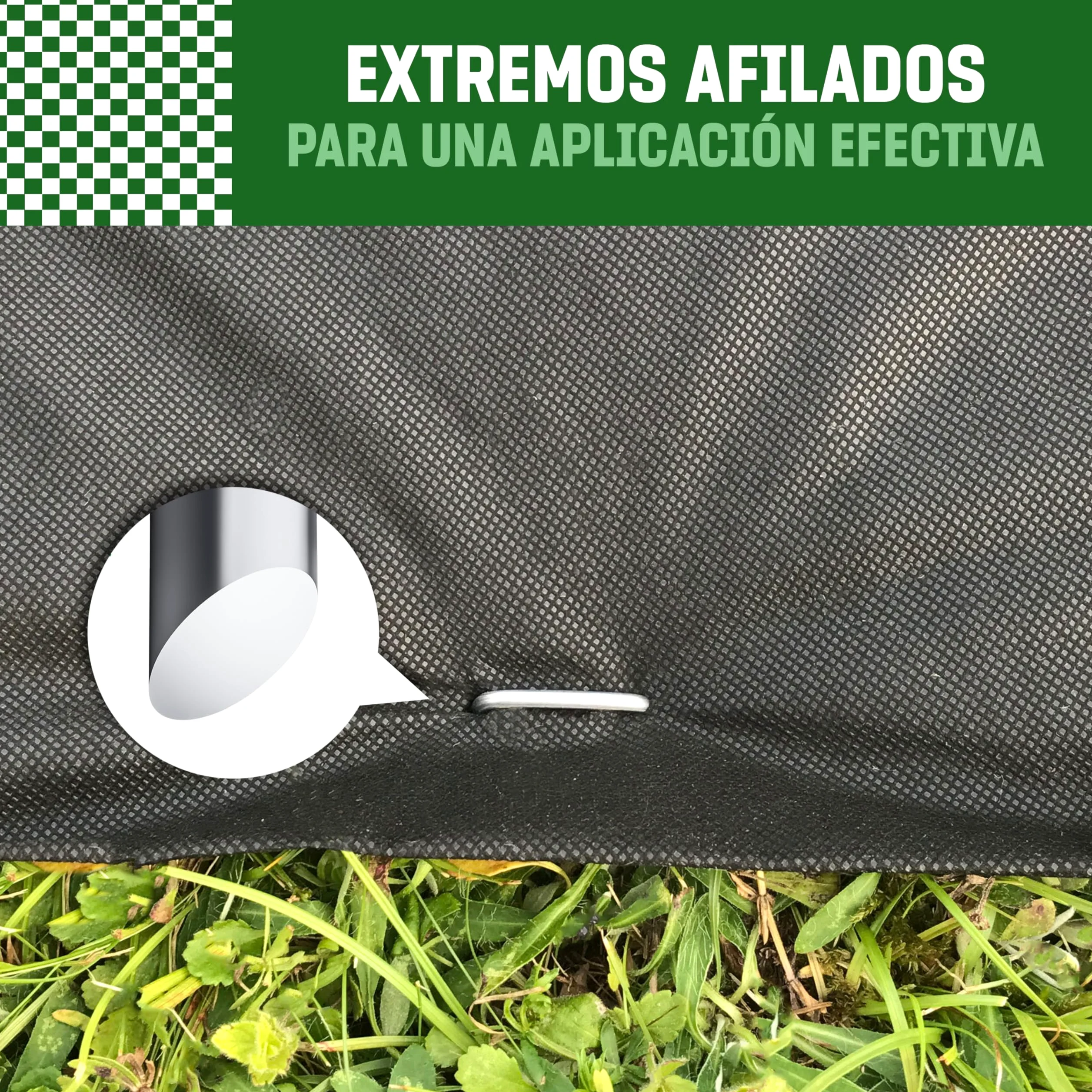 GardenGloss Grapas de Sujeción de Acero Galvanizado (100 Piezas) - Anclaje de Suelo Robusto para Malla Anti-maleza, Malla de jardín & Acampada - 150 MM de Largo, 25 MM de Ancho, Ø 3 MM