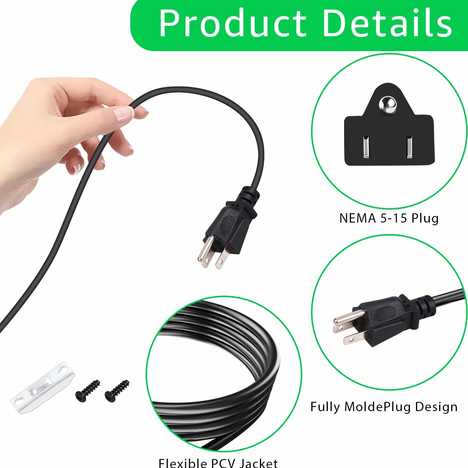 95104L - Conjunto de cable de repuesto para sierra circular Skilsaw SPT Series (SPT55/SPT77W/SPT70WM/SPT78W más), cable de sierra circular compatible con sierras helicoidales SKILSAW