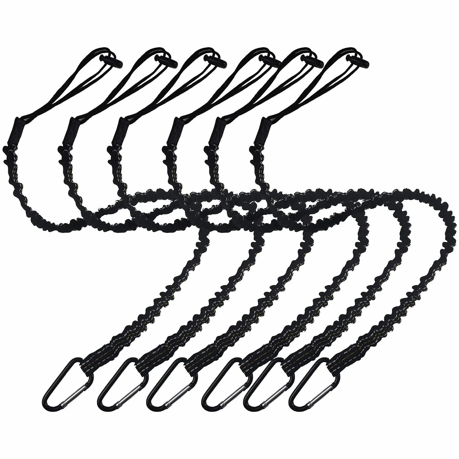 Cordon de Seguridad de Trabajo en Altura, Retractil Correa Herramientas con Mosqueton, Limite de Peso Maximo de 6,8kg Cordones Seguridad para Herramientas(6piezas)