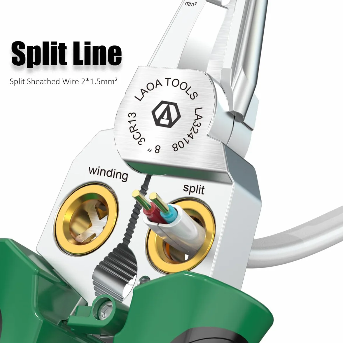 LAOA Stripperse de alambre con función de medición de electricidad, picadura de decapado de alambre 8 en 1 para cables de corte y tiro, tijeras de cable para raspar y presionar cables (LA324108)