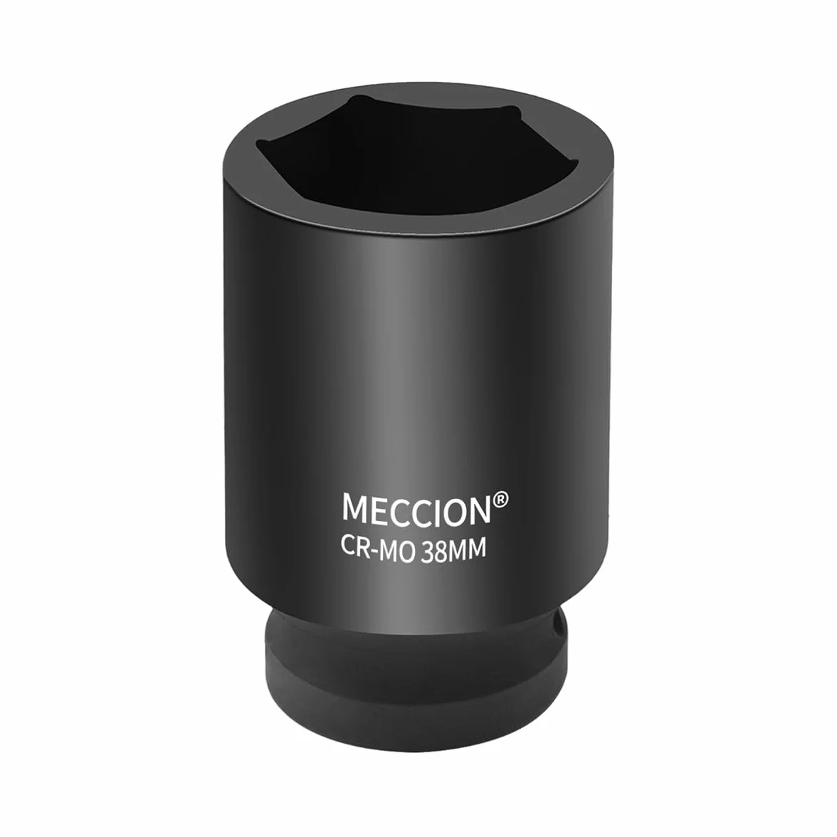 Meccion Llave de Vaso de Impacto 38mm de Entrada 3/4", Trabajos Pesados Cr-Mo Vaso Hexagonal, 63 mm de Longitud