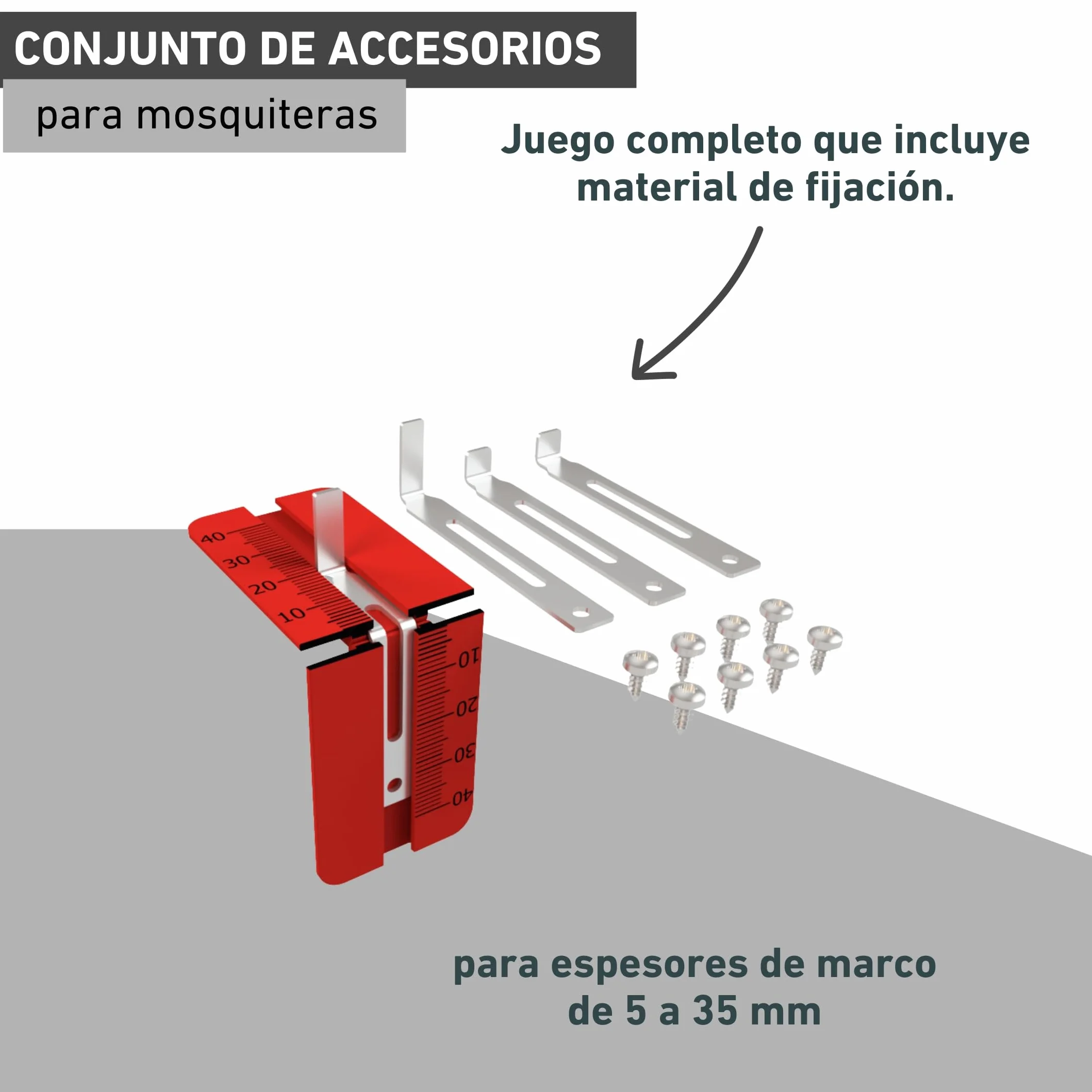 Windhager 03651 - Muelles de suspensión para protección contra Insectos, ángulo de suspensión, Soporte de Montaje para protección contra Insectos, Marco de sujeción, ángulo de 5 a 35 mm, Ajustable