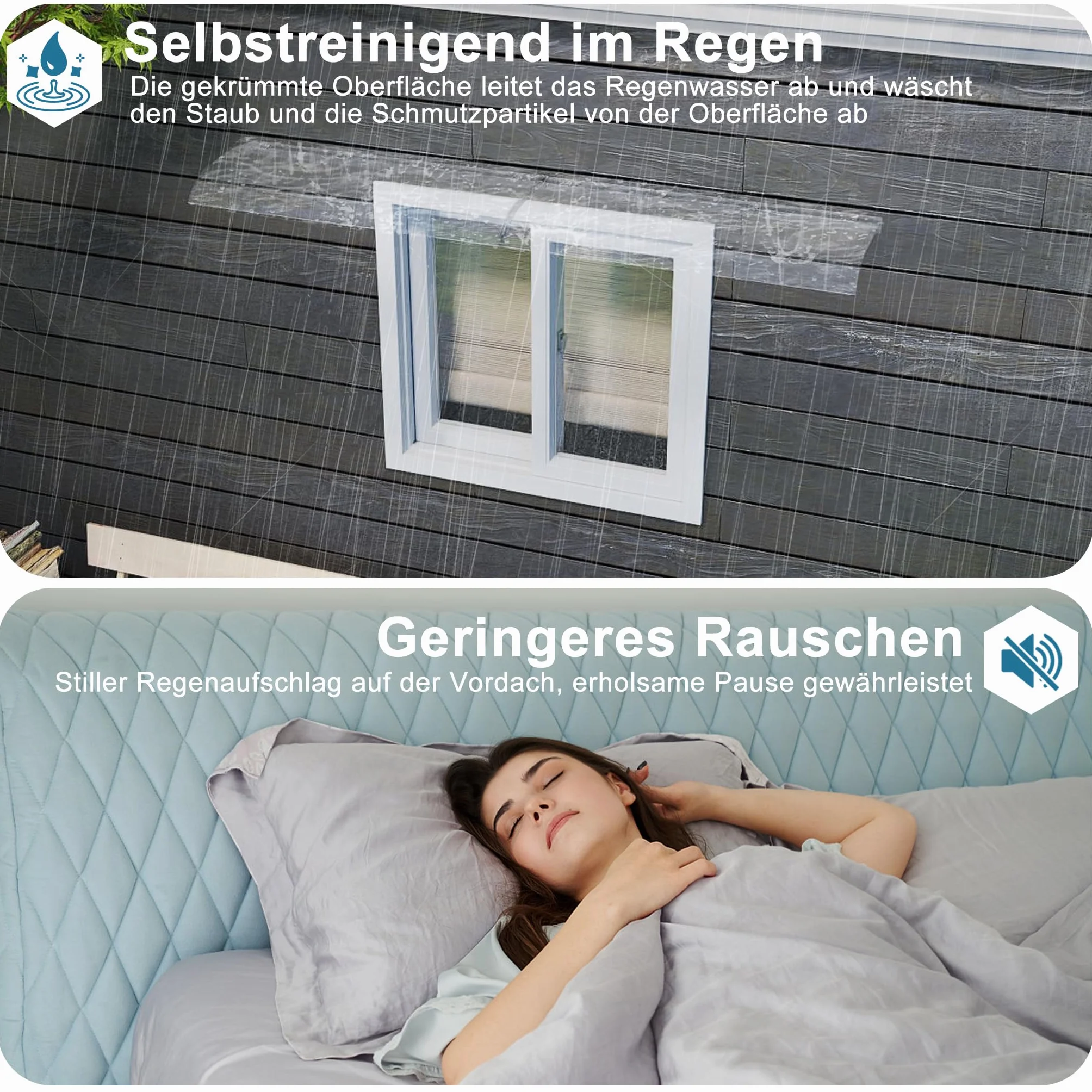 Froadp Marquesina para puerta 50x80 cm Techo PET Transparente 3,5 mm Protección Lluvia UV